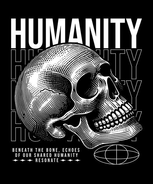 Skull humanity T-Shirt Design Template — Customize it in Kittl